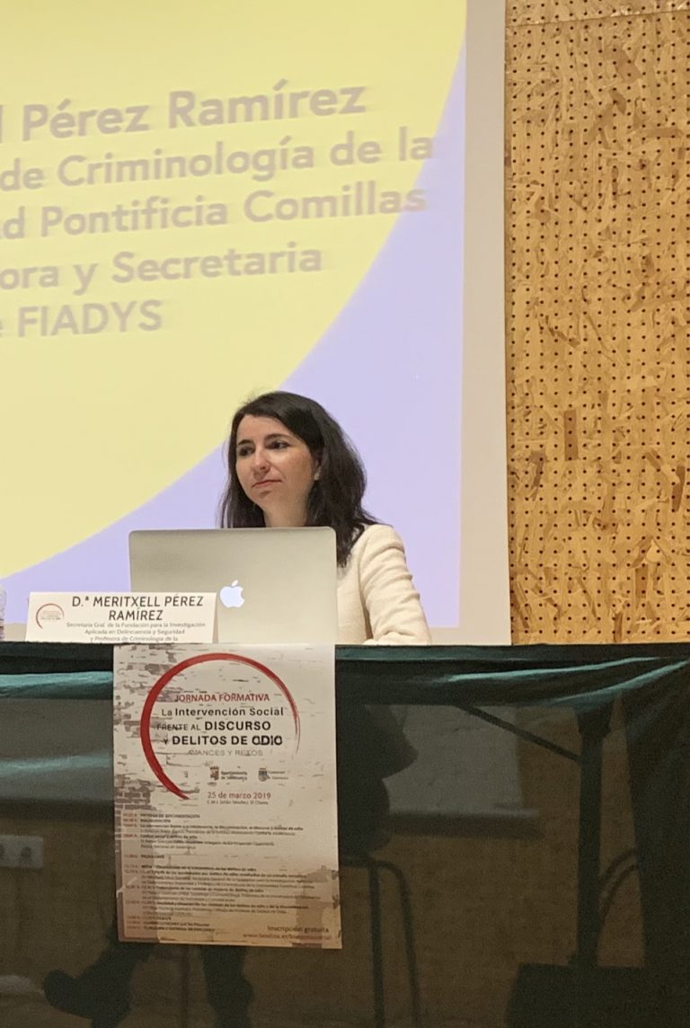 Intervención de Meritxell Pérez en la Jornada formativa la Intervención social frente al discurso y delitos de odio