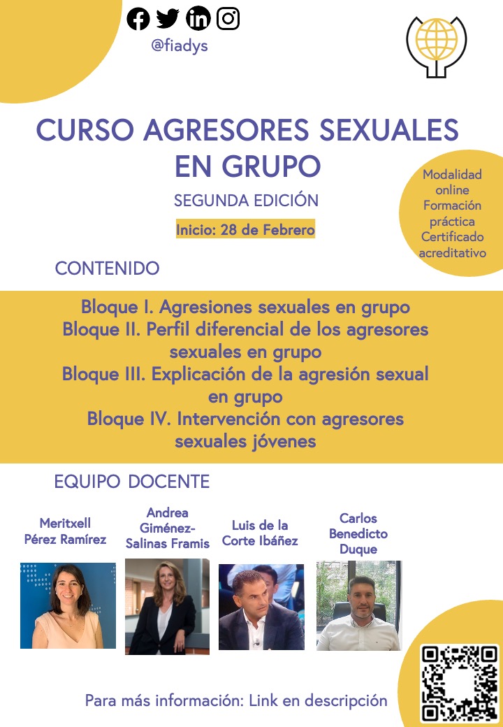 Curso Agresores Sexuales en Grupo – 2da Edición