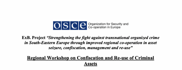 Jesús Palomo, Vicepresidente de FIADYS ha sido invitado hoy por la OSCE ha participar en Regional Workshop on Confiscation and Re-use of Criminal Assets